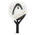 Head Extreme Edge White Padelschläger Vorderansicht in Weiß-Schwarz mit goldenem Extreme Schriftzug