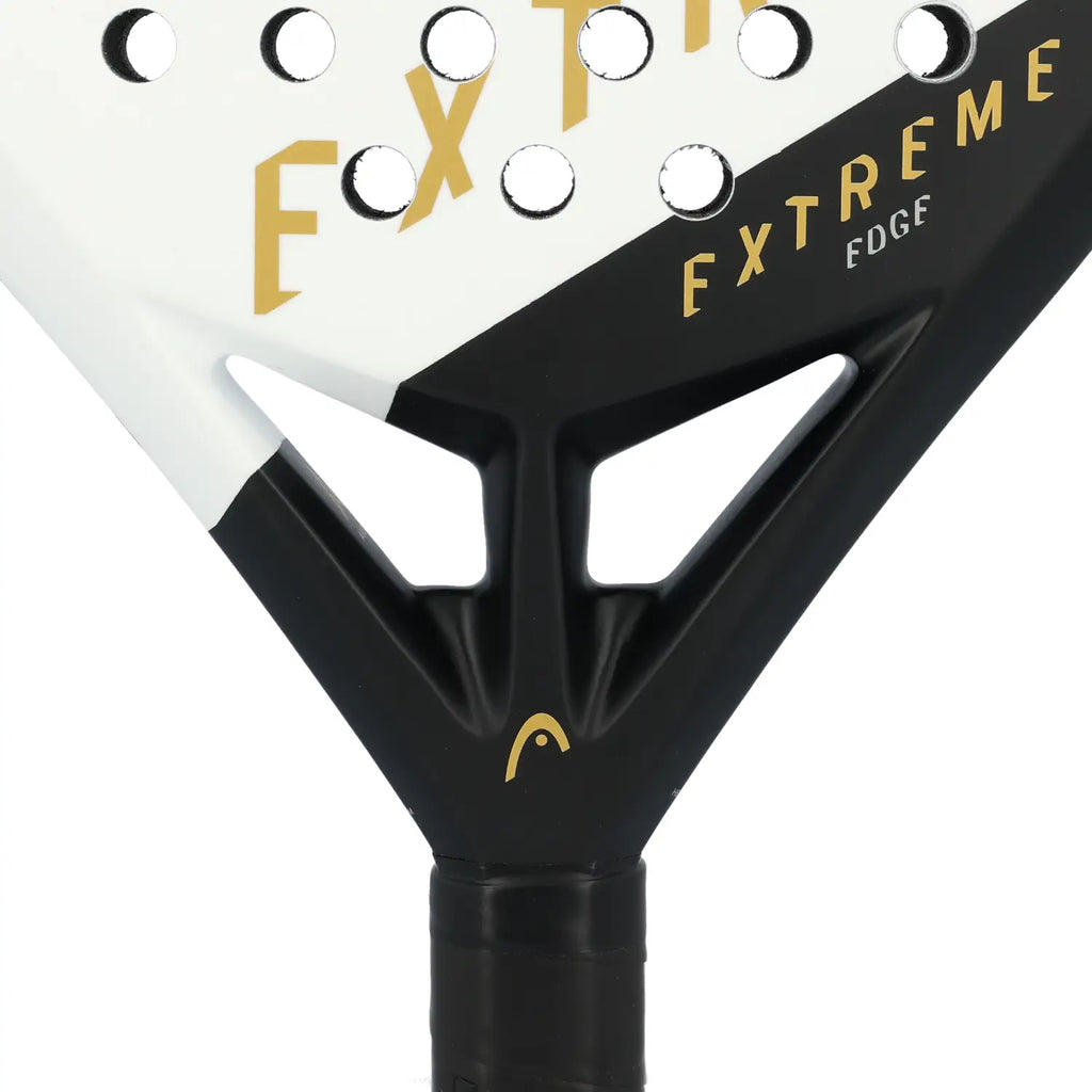 Head Extreme Edge White Padelschläger Detailansicht Herzstück in Schwarz mit Head Logo und Edge Branding