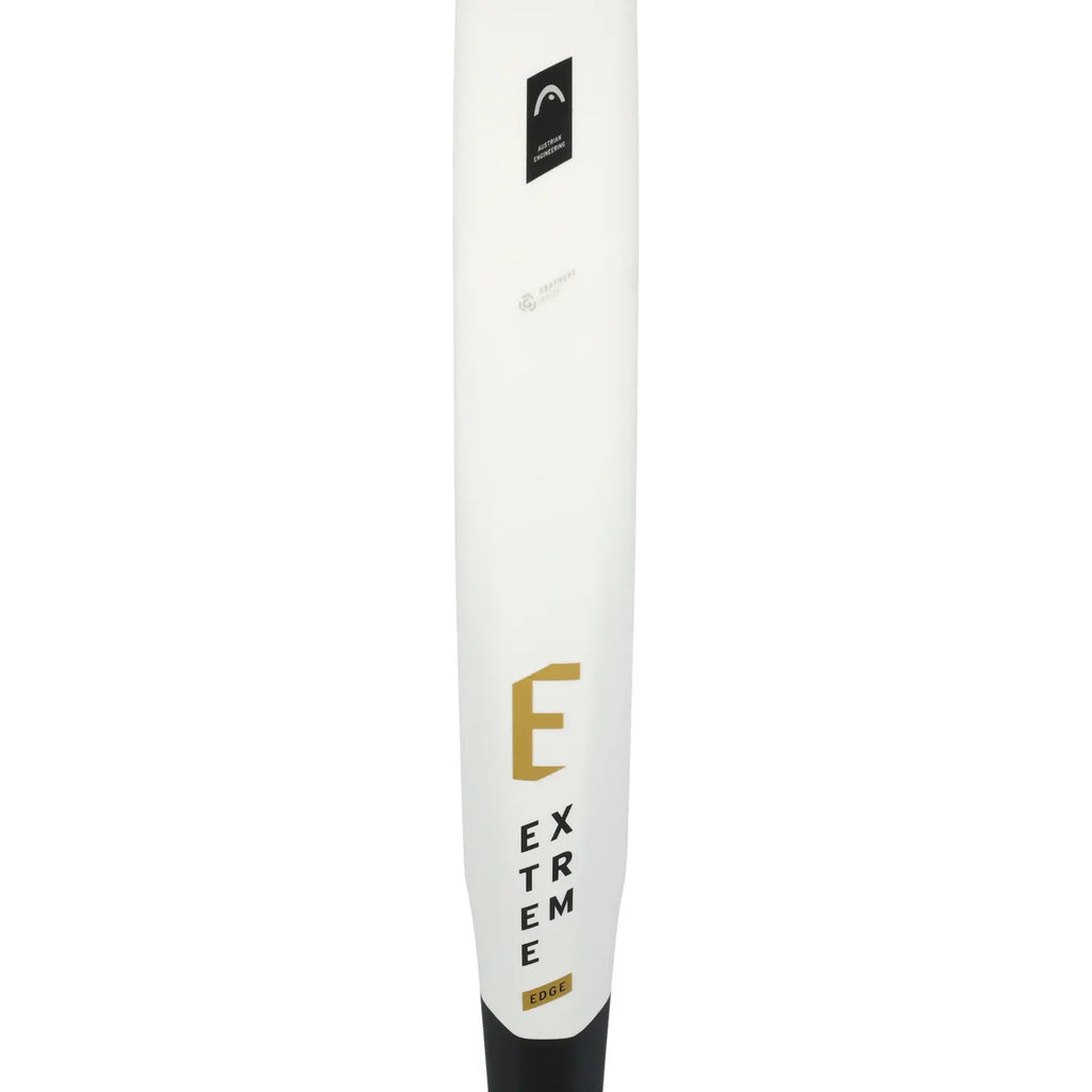 Head Extreme Edge White Padel Racket Rahmen-Nahaufnahme mit Graphene Inside und Austrian Engineering