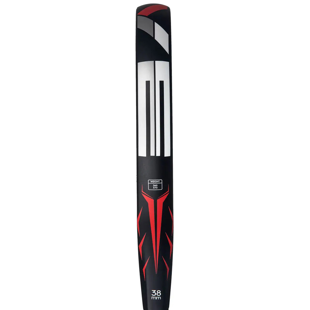 Adidas Drive 2026 Padel Schläger – Rahmenansicht schwarz mit weißem DRIVE Schriftzug, rotem Akzent und Gewicht 360–370g