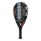 Adidas Match 2026 Padel Schläger schwarz orange – schräge Frontansicht mit silbernem Adidas Logo und Tropfenform