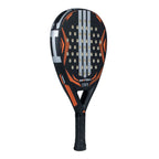 Adidas Match 2026 Padel Schläger – Rückseite schräg mit silbernem Adidas Streifen und orangenem MATCH Schriftzug