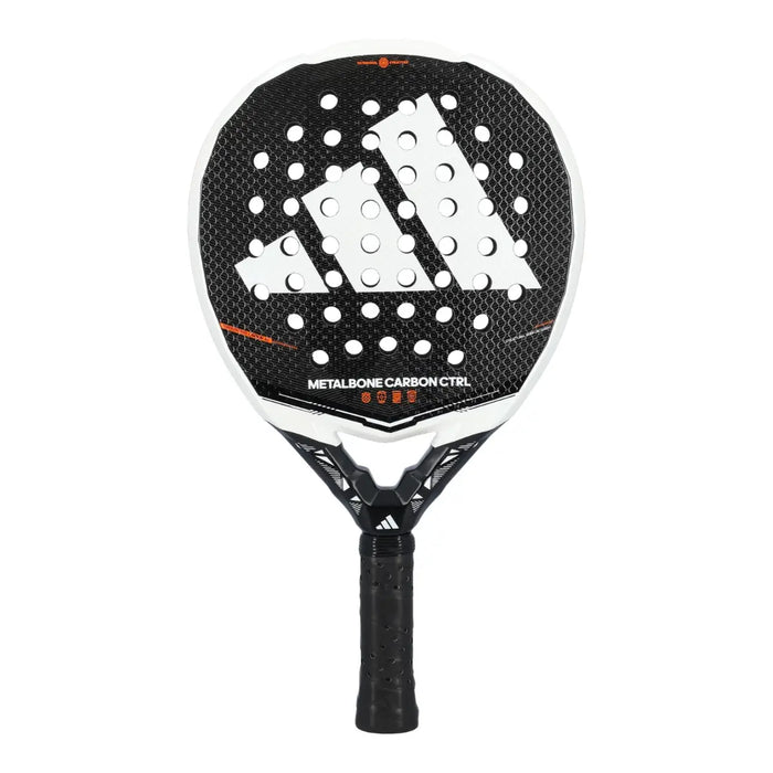 Adidas Metalbone Carbon CTRL 2026 Padel Schläger – Frontansicht schwarz-weiß mit großem Adidas Logo