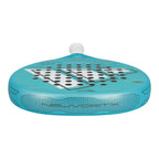 adidas Neuvortx Light Blue Padelschläger – Rückseite schräg von oben mit Neuvortx Bumper in Türkis