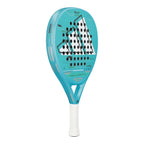 adidas Neuvortx Light Blue Padelschläger – schräge Seitenansicht links türkis mit Neuvortx Beschriftung