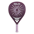 Siux Astra Hybrid Air Padelschläger – Frontansicht lila mit weißem Siux Logo und rosé Grip