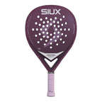 Siux Astra Hybrid Air Padelschläger – Frontansicht lila mit weißem Siux Logo und rosé Grip