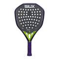Siux Fenix Pro Glow Purple 2026 Padelschläger Frontansicht in Lila mit limegrünem Herzstück