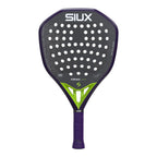 Siux Fenix Pro Glow Purple 2026 Padelschläger Frontansicht in Lila mit limegrünem Herzstück