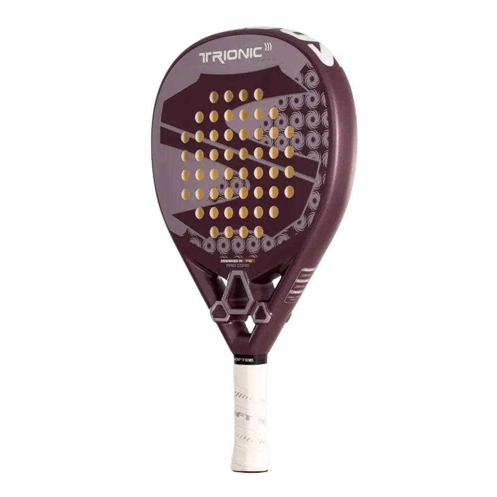 Softee Trionic Light Padelschläger – schräge Seitenansicht rechts dunkel-lila mit Trionic Light Beschriftung